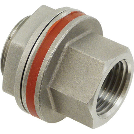 S/S Bulkhead 1/2" FPT x 1/2" FPT 