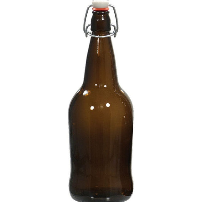 EZ Cap Bottles - 32 oz Amber Swing Top (Qty 12)