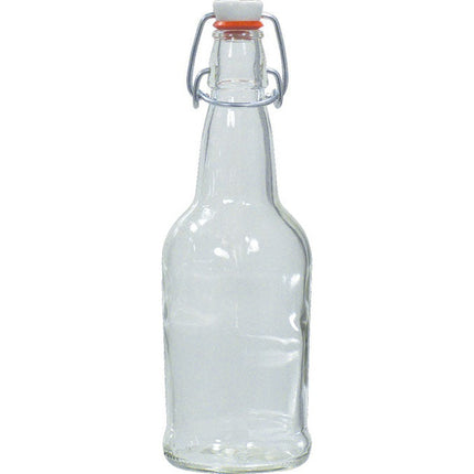 EZ Cap Bottles - 16 oz Clear Swing Top (Qty 12)