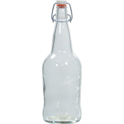 EZ Cap Bottles - 32 oz Clear Swing Top (Qty 12)