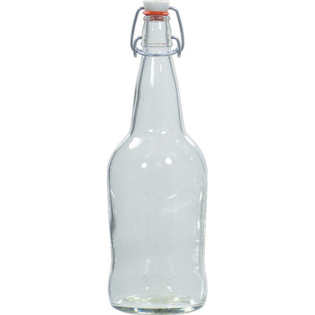 EZ Cap Bottles - 32 oz Clear Swing Top (Qty 12)