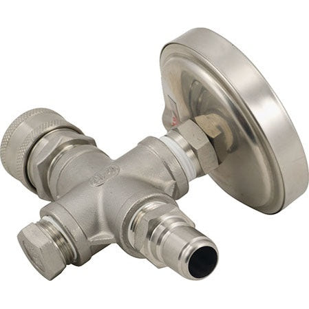 Inline Thermometer with Stainless Quick Disconnects (QD)