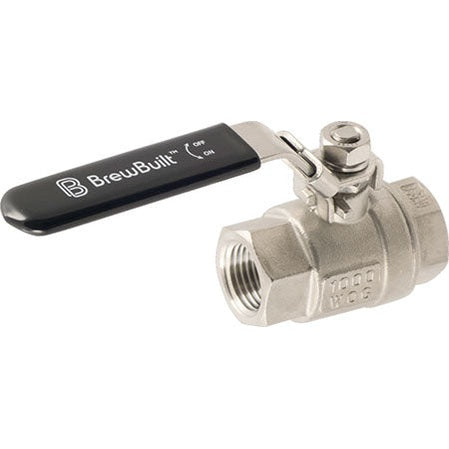 BrewBuilt Ball Valve - 1/2 in. Stainless Locking Full Port