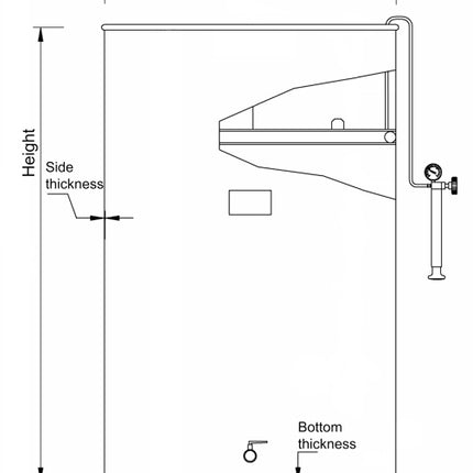500 L Variable Capacity Tank - Flat Bottom - 1 in BSP Valve