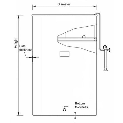 Marchisio Variable Volume Tank | Flat Bottom | Stainless Steel | Marbled Finish | 400L - Return
