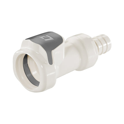 LinkTech - High Temp Plastic Female Quick Disconnect (QD) - 1/2 in Barb w/ Shutoff Valve