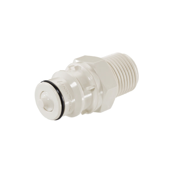 LinkTech - High Temp Plastic Male Quick Disconnect (QD) - 1/2 in MPT w/ Shutoff Valve