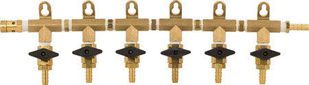 Gas Manifold - 6 Way (Brass)