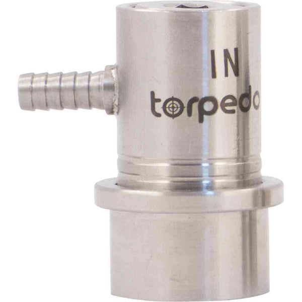 Torpedo Keg Ball Lock Quick Disconnect (QD) | Gas In | Stainless Steel | Barbed