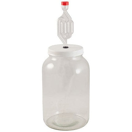 Glass Jar Fermenter Kit | 1 Gallon | Plastic Lid | Airlock - Open Box