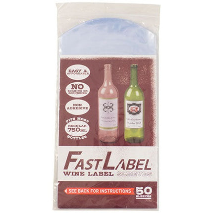 Pack of 50- Fastlabel Wine Label Sleeves - 750ml