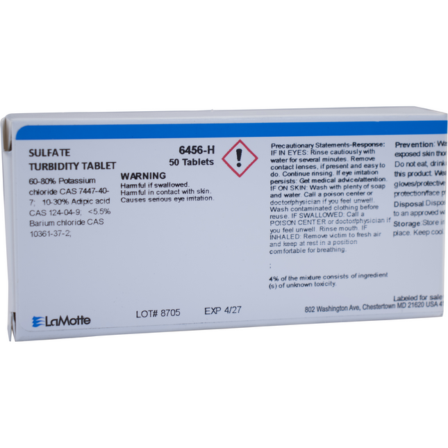 LaMotte Water Test Reagent - Sulfate Turb Tablets