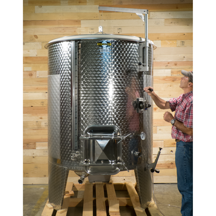 2200 l (581 gal) Speidel Variable Volume Max Jacketed Dish Bottom Tank with Oversized Manway, Extended Legs - PLACEHOLDER