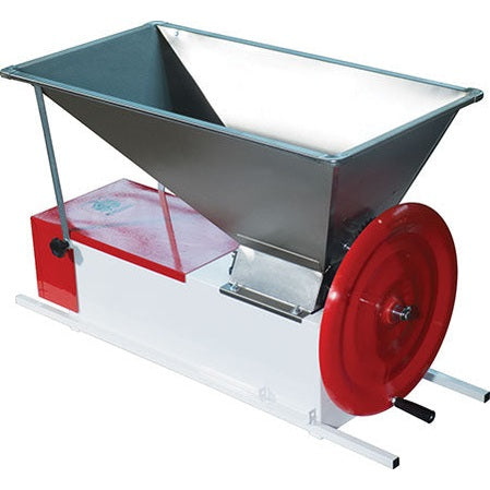 EnoItalia Manual Crusher Destemmer | Stainless Steel Hopper | Nylon Rollers