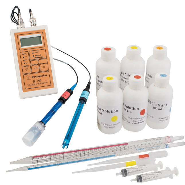 Vinmetrica SC-300 | Complete Wine Testing Kit | Sulfite (SO2), pH & Titratable Acidity (TA) Analyzer Kit - Open Box