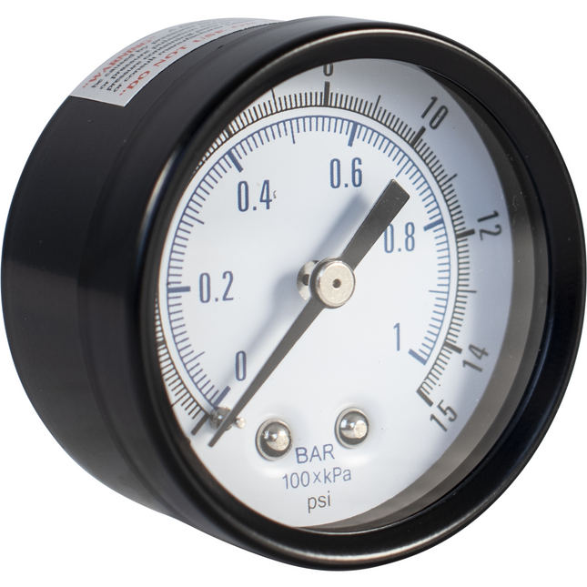 Gauge - Low Pressure Back Mount (1-15lb)