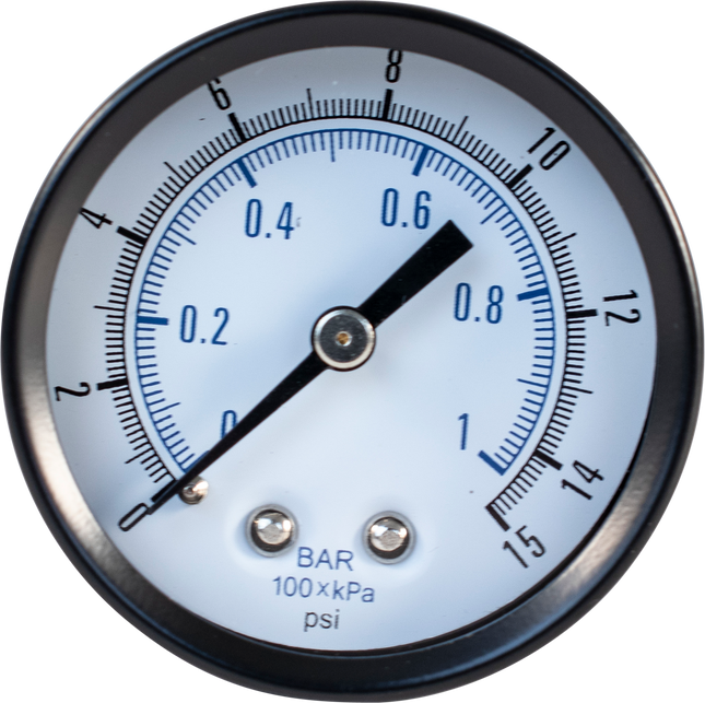 Gauge - Low Pressure Back Mount (1-15lb)