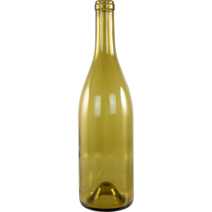 750 mL Dead Leaf Green Burgundy Wine Bottles, Punted - Case of 12