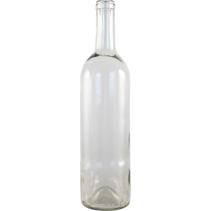 750 mL Flint/Clear Claret/Bordeaux Wine Bottles, Punted - Case of 12
