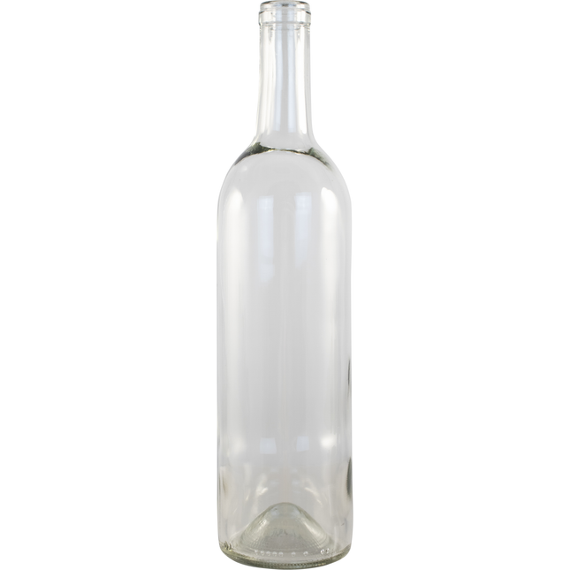 750 mL Flint/Clear Claret/Bordeaux Wine Bottles, Punted - Case of 12