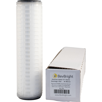 BevBright Pleated PES Filter (10 in.) - High Efficiency 0.45 Micron Absolute