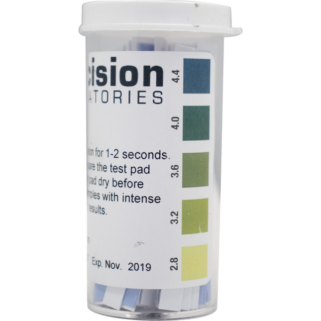 pH Paper - 2.8 to 4.4 For Wine - Vial of 100 Strips