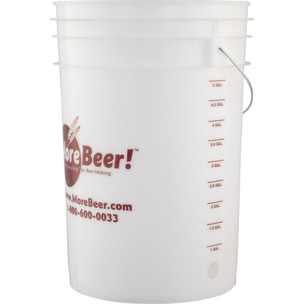  MoreBeer! Plastic Bucket (6 Gallon) w/ Hole Drilled For Spigot