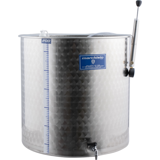 Marchisio Variable Volume Tank | Flat Bottom | Short & Wide | Stainless Steel | Marbled Finish | 200L - Return