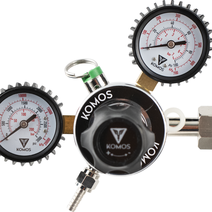KOMOS Premium Dual Gauge CO2 Regulator - 60 psi