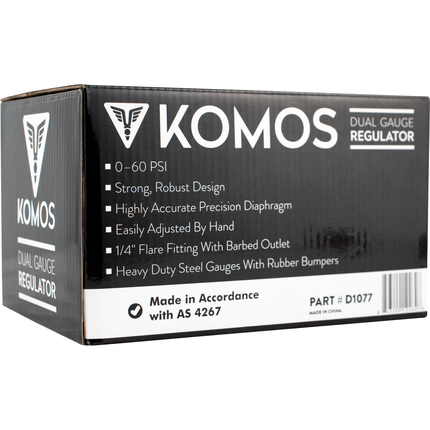 KOMOS Premium Dual Gauge CO2 Regulator