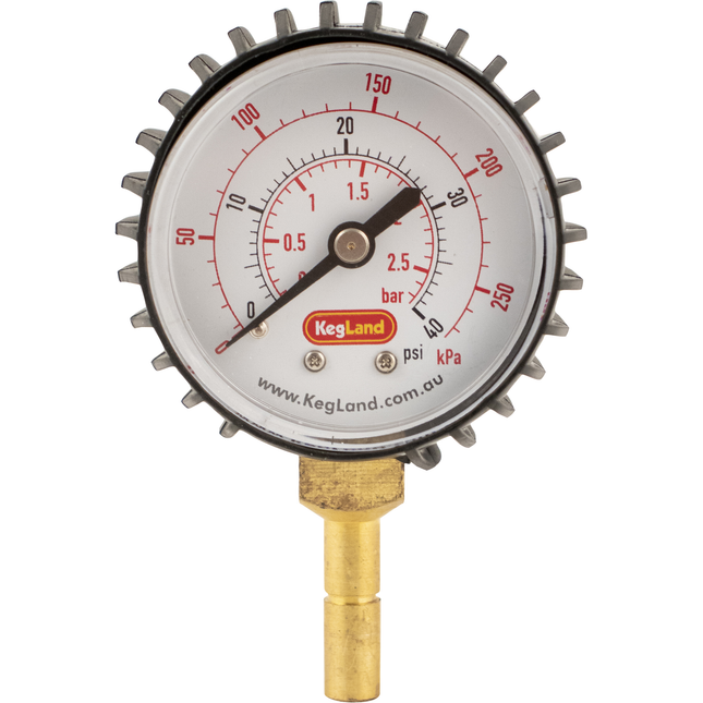 Push In Pressure Gauge - 8mm 5/16 in (0-40 psi)