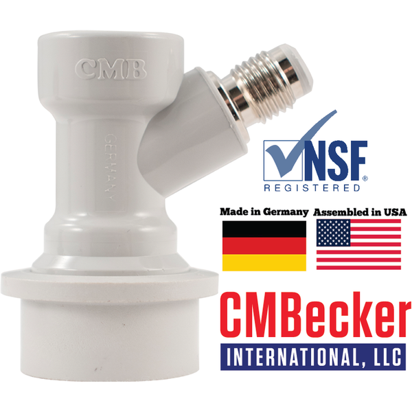 CMBecker Ball Lock Quick Disconnect (QD) | Gas In | Flared | High-Quality Plastic QD | NSF Registered | Made in Germany | Assembled in USA