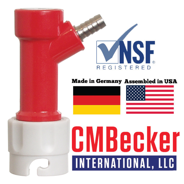 CMBecker Pin Lock Quick Disconnect (QD) | Gas In | Barbed | High-Quality Plastic QD | NSF Registered | Made in Germany | Assembled in USA