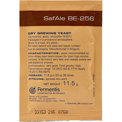 Fermentis Dry Yeast - Safbrew BE-256 Abbaye - PLACEHOLDER