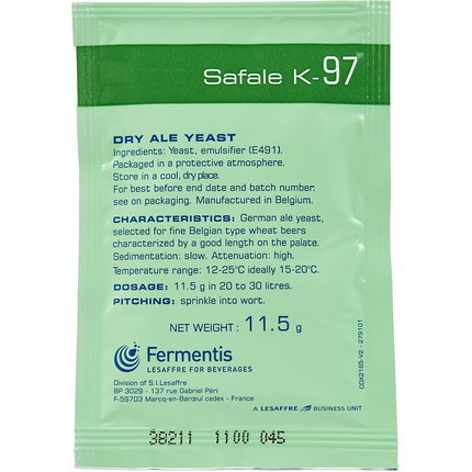 Fermentis Dry Yeast - Safale K-97 - PLACEHOLDER