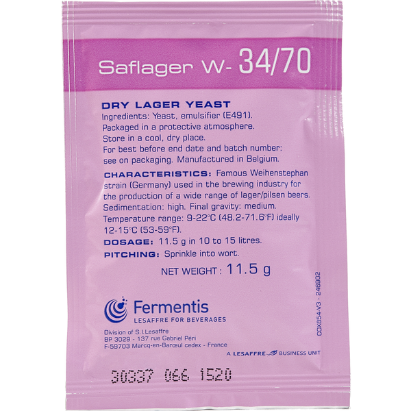 Fermentis | SafLager™ W-34/70 Bohemian Lager | Dry Beer Yeast
