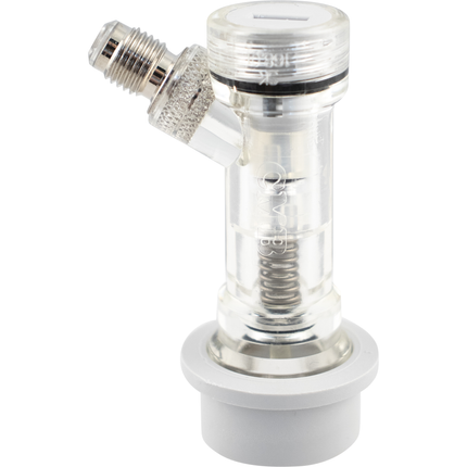 Ball Lock Gas In w/ Built-In Check Valve (CLEAR)-CM Becker-FLARE