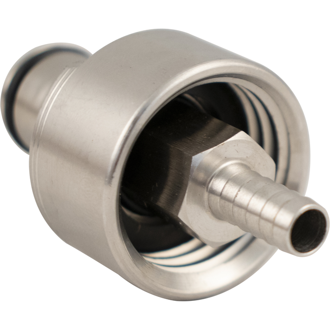 Carbonation & Line Cleaning Cap - Stainless - Ball Lock Quick Disconnect (QD) (Bev/Gas Compatible)