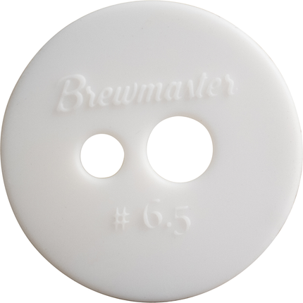 Brewmaster Silicone Stopper - #6.5 w/ 2 Holes (3/8 in. & 1/4 in.)