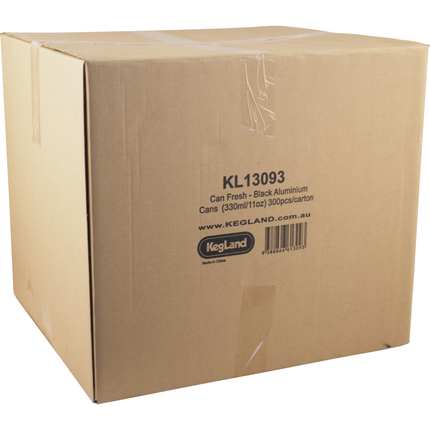 Can Fresh Black Aluminum Cans (330ml/11oz) - Case of 300