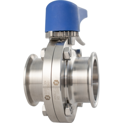 ForgeFit - 2 in. T.C. Butterfly Valve (304 S/S) 7 Position - Blue Plastic Handle