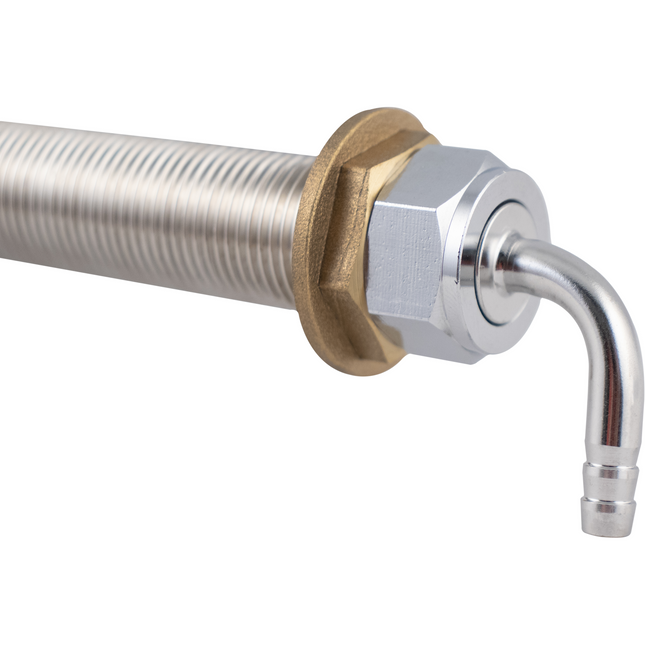 Intertap Faucet Shank - 6 in. Stainless Steel w/ nut and nipple