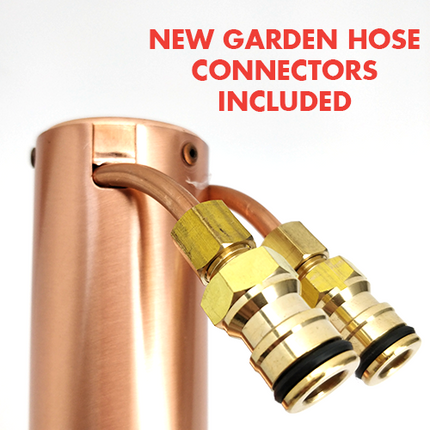 AlcoEngine - Copper Reflux Still w/ Garden Hose Quick Disconnect (QD)