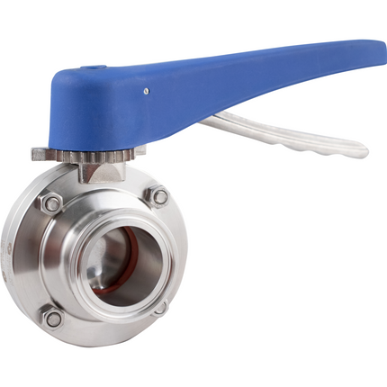 ForgeFit - 1.5 in. T.C. Butterfly Valve (304 S/S) 7 Position - Blue Plastic Handle