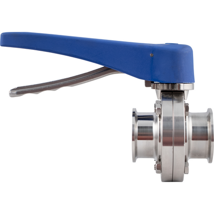 ForgeFit - 1.5 in. T.C. Butterfly Valve (304 S/S) 7 Position - Blue Plastic Handle