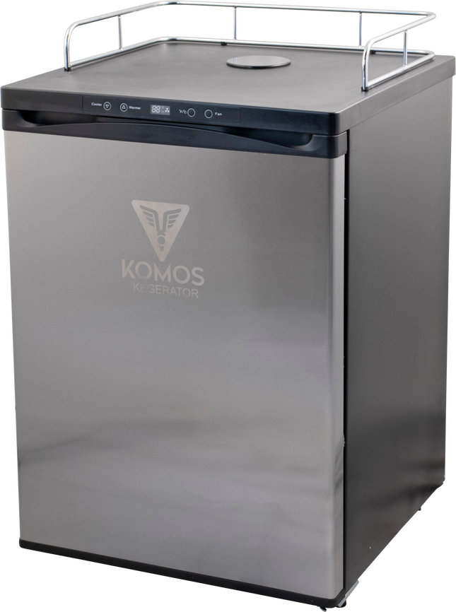 KOMOS® Kegerator | Digital Thermostat | Casters | Regulator | Fits 1 Half Barrel Keg or 4 Corny Kegs | No Tower - Cosmetic Defect