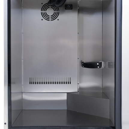 KOMOS® Pro Stainless Steel Outdoor Kegerator | Digital Thermostat | Undercounter Built-In | Heavy Duty Casters | Fits 1 Half Barrel Keg or 3 Corny Kegs | No Tower - Refurbished
