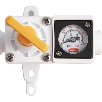 Duotight In-Line Plastic Regulator w/ Integrated Pressure Gauge (0-60 psi) - 8 mm