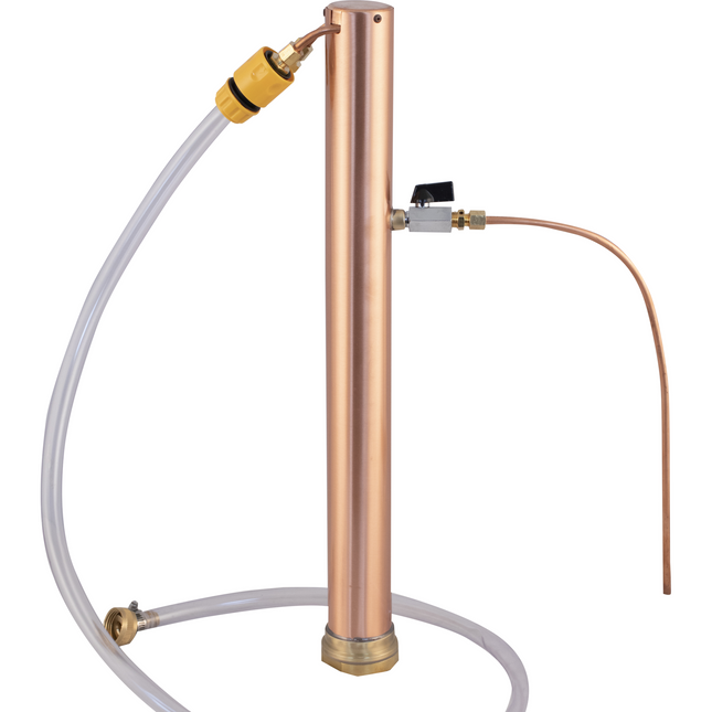 AlcoEngine - Copper Reflux Still w/ Garden Hose Quick Disconnect (QD)