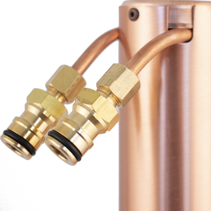 AlcoEngine - Copper Reflux Still w/ Garden Hose Quick Disconnect (QD)